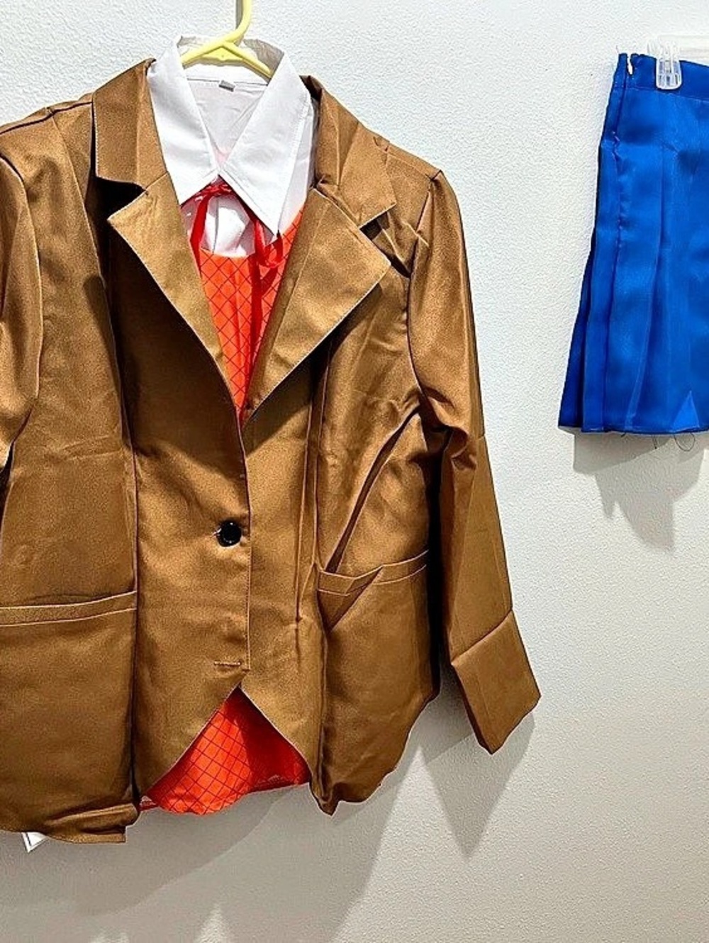 Doki Literature Club Monika Cosplay Costume Blue & Brown
